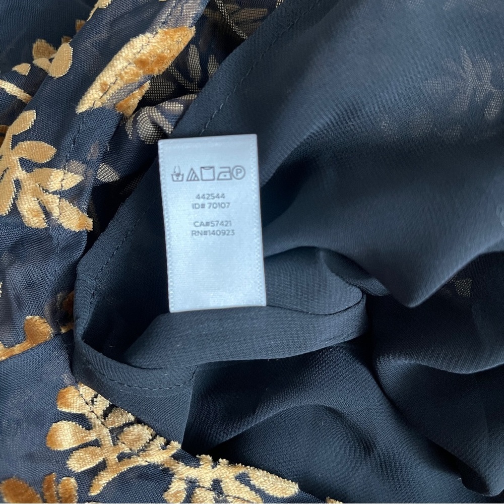 LOFT Floral Burnout Velvet Cami Top Black Gold Size S NWT - Picture 9 of 10